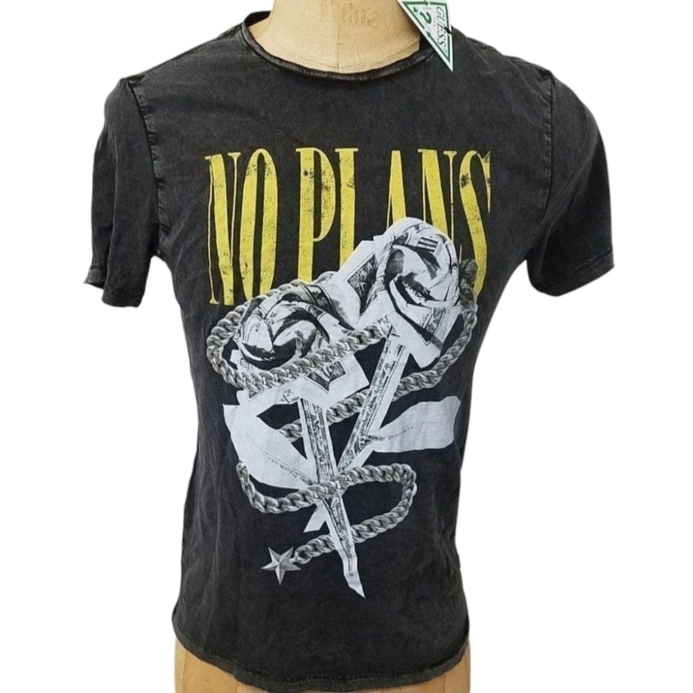 MEN'S GUESS No Plans Tshirt. Organic Cotton. Small